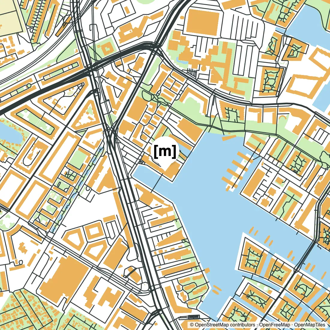 Map of the area around the hackathon venue in Copenhagen.